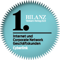 Auszeichnung für den ersten Platz des jährlichen Bilanz Telekom Rating in der Kategorie "Internet Service Provider und Corporate Networks" 2023