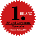 Bilanz Telekom Rating 2018 - Platz 1 ISP