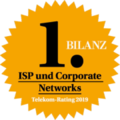 Bilanz Telekom Rating 2019 - Platz 1 ISP