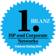 Bilanz Telekom Rating 2020 - Platz 1 ISP